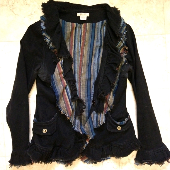 DV DN ruffled black and rainbow jacket - Picture 1 of 4